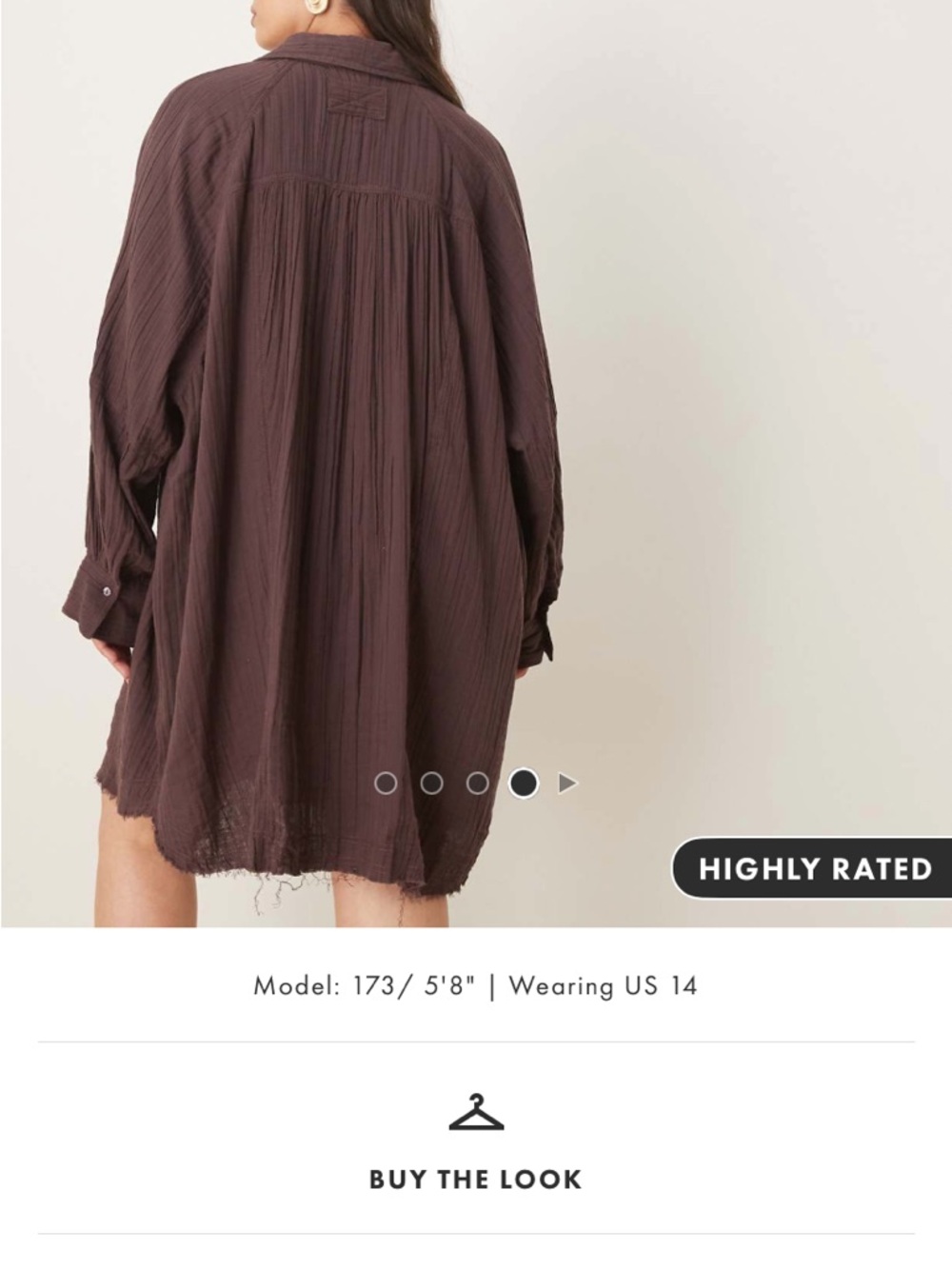 ASOS Curve Brown Button-Down Dress/Cover-Up - Picture 3 of 3